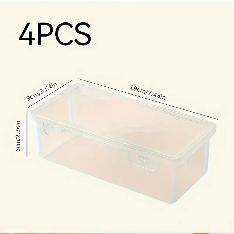 Stationery And Office Supply Stores - 4 Cajas de Almacenamiento Grandes Transparentes