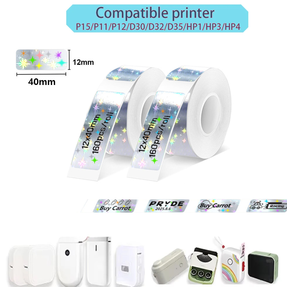 Label Printer Tape - Cinta para hacer etiquetas P15, autoadhesiva