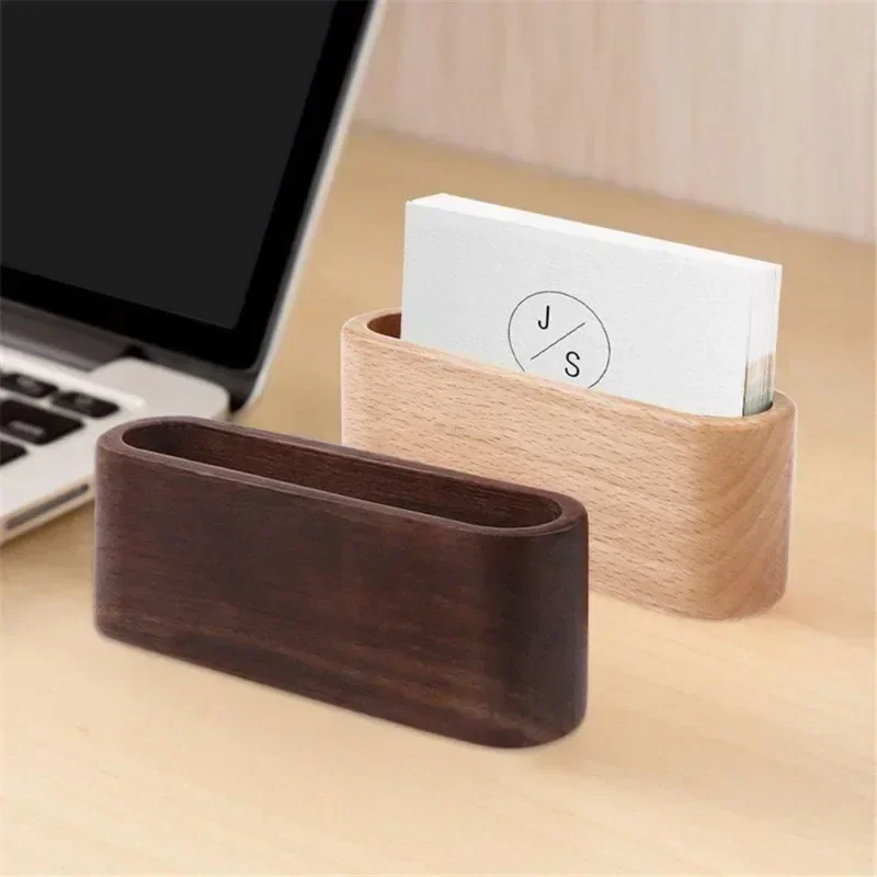 Stationery Supply Business - Tarjetero de madera para tarjetas de