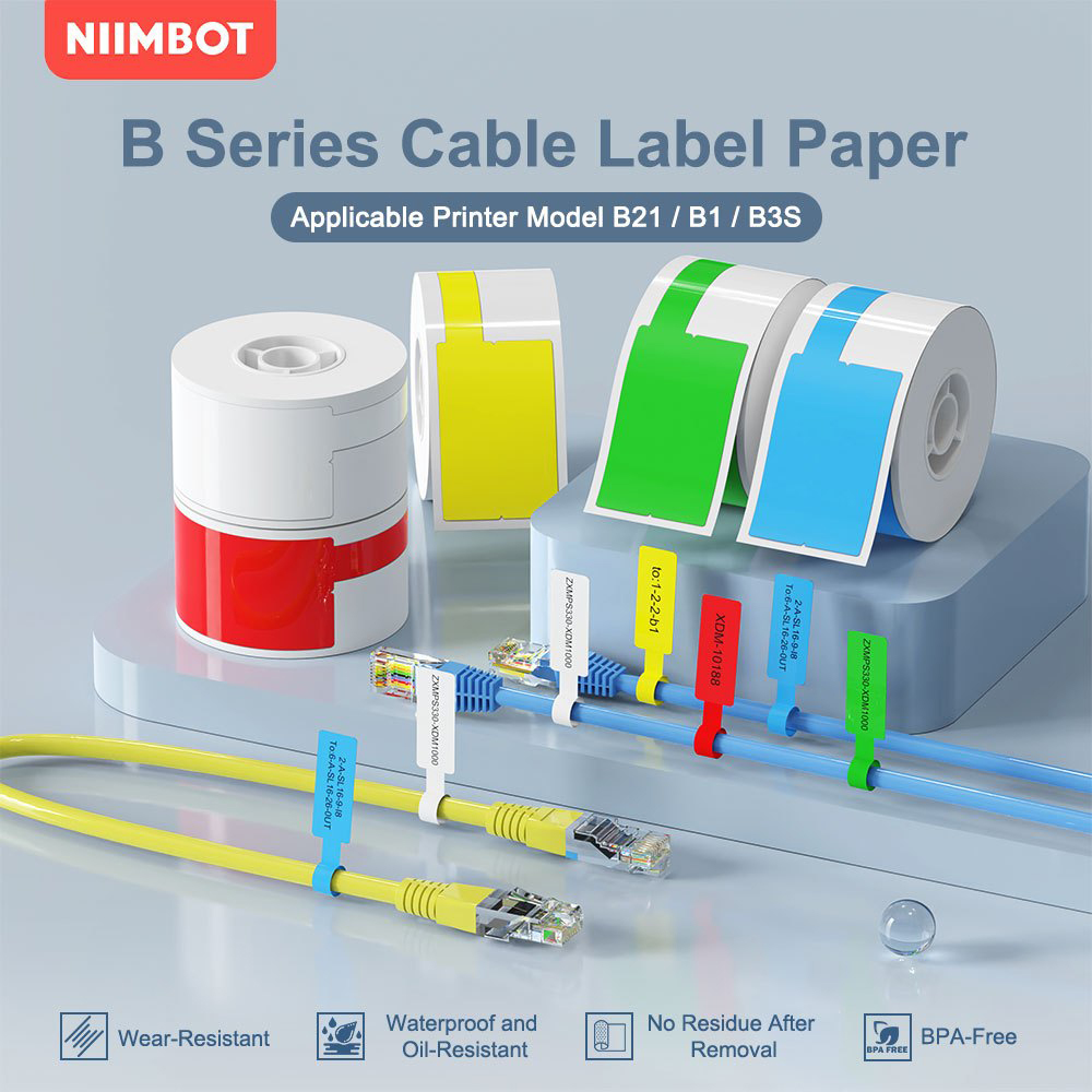 Label Printer Tape - Niimbot-impresora portátil de etiquetas de Cable