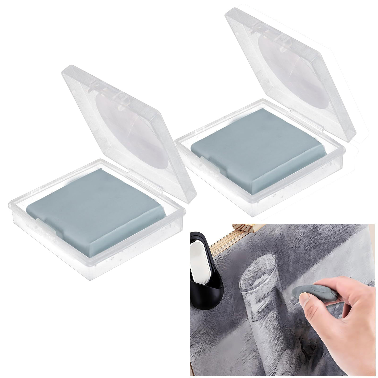 Rubber Eraser Kneaded - 2 Borradores Amasables para Artistas, Borrador