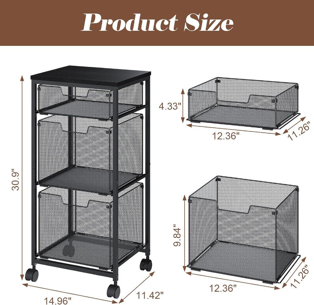 Archivador Móvil de 3 Cajones  - File Folder Hanging reseña y precio