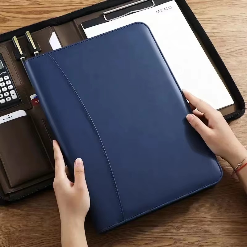Portafolio de cuero PU, estuch - Portfolio Folder Zip reseña y precio